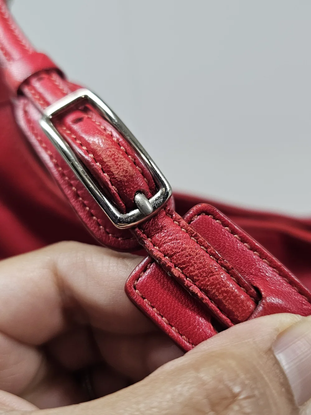 Coach Red Leather Shoulder Hobo